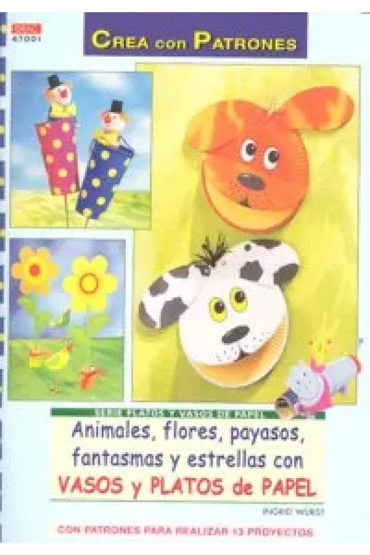 Serie Platos y Vasos de Papel nº 1. ANIMALES, FLORES, PAYASOS, FANTASMAS Y ESTRELLAS CON VASOS