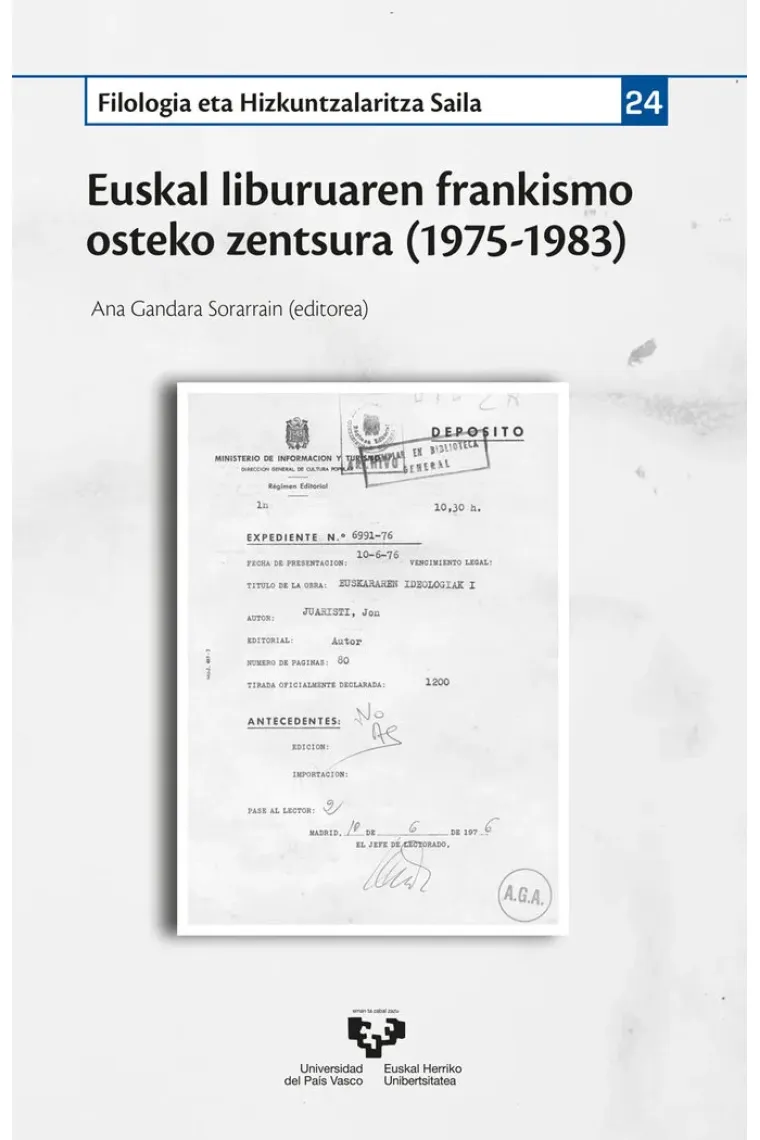 Euskal liburuaren frankismo osteko zentsura (1975-1983)