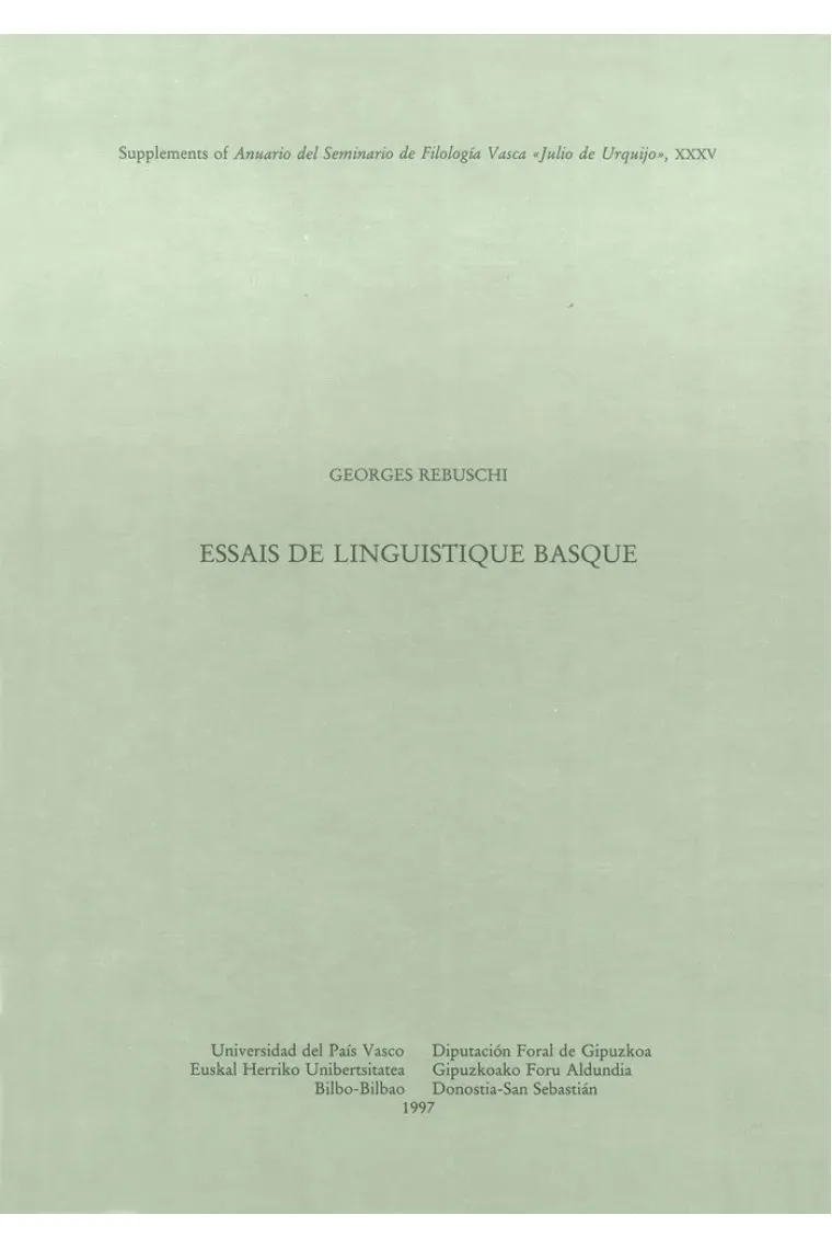 Essais de linguistique basque (Francés)
