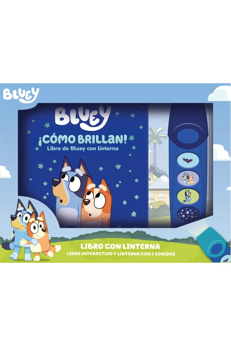 BLUEY COMO BRILLAN LIBRO DE BLUEY CON LINTERNA
