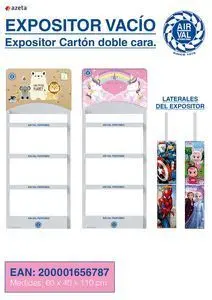 EXPOSITOR CARTON PARA CABECERAS AIRVAL 60X40X110