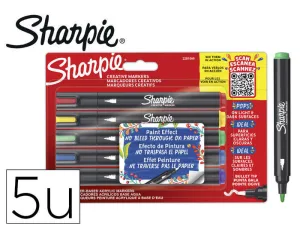 ROTULADOR SHARPIE ACRYLIC PUNTA REDONDA BLISTER DE 5 UNIDADES COLORES SURTIDOS