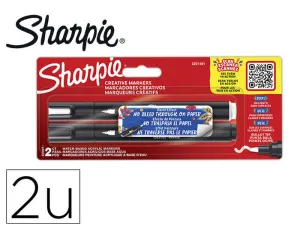 ROTULADOR SHARPIE ACRYLIC PUNTA REDONDA BLISTER DE 2 UNIDADES BLANCO Y NEGRO