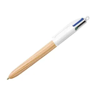 BIC BOLIGRAFO CUATRO COLORES WOOD STYLE COLOR TURQUESA, MADERA