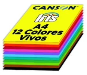 CARTULINA A4 IRIS 185G COLORES VIVOS PAQUETE DE 120