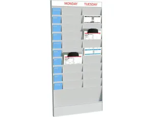 EXPOSITOR MURAL PAPERFLOW DIN A4 20 CASILLAS MODULO BASE COLOR GRIS