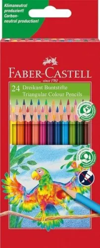 FABER-CASTELL SUPER MINE ERGONOMICS PACK DE 24 LAPICES DE COLORES TRIANGULARES ERGONOMICOS - MINA DE 4MM - RESISTENCIA A LA ROTURA - COLORES SURTIDOS