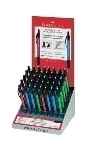 PORTAMINAS FABER-CASTELL GRIP MATIC EXPOSITOR DE 40 20 UNIDADES 1377... 0,7 MM 20 UNIDADES 1375... 0,5MM