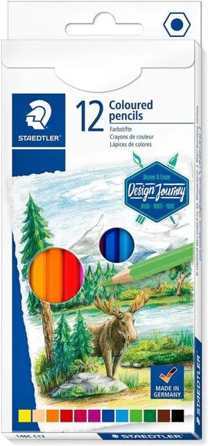 STAEDTLER 146C PACK DE 12 LAPICES DE COLORES - MINA SUAVE - COLORES SURTIDOS
