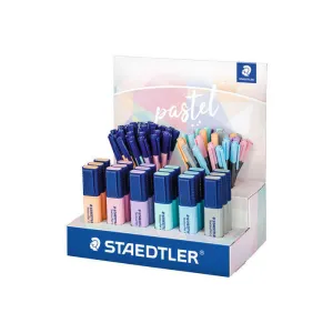 STAEDTLER EXPOSITOR CON 78 ROTULADORES PASTEL - MODELOS TEXTSURFER CLASSIC, TRIPLUS, TRIPLUS FINELINER - COLORES SURTIDOS