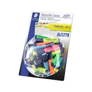 STAEDTLER TEXTSURFER CLASSIC 364 EXPOSITOR DE 100 MARCADORES FLUORESCENTES - PUNTA BISELADA 1 - 5 MM APROX - SECADO RAPIDO - COLORES SURTIDOS