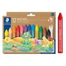 STAEDTLER NORIS JUNIOR PACK DE 12 CERAS DE COLORES EXTRAGRUESAS - FORMA HEXAGONAL - COLORES SURTIDOS