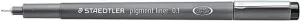 STAEDTLER PIGMENT LINER 308 ROTULADOR CALIBRADO - TRAZO 0.1MM - SECADO RAPIDO - COLOR NEGRO