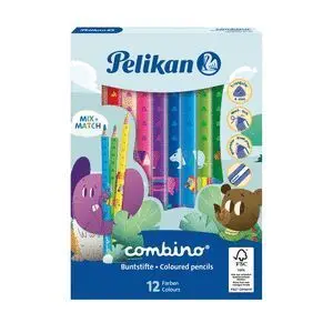 LAPIZ PELIKAN COMBINO JUMBO TRIANGULAR 12 COLORES