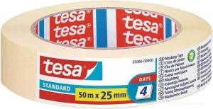 TESA STANDARD CINTA DE PINTOR 25MM X 50M - FABRICADA EN PAPEL - LIBRE DE DISOLVENTES - NO DEJA RESIDUOS