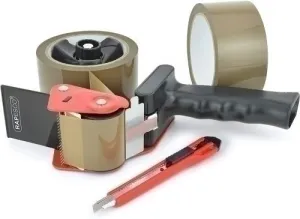 MAQUINA PRECINTAR RAPESCO 960 (INCLUYE 2 ROLLOS MARRON+CUTER)