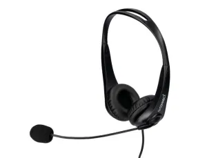 AURICULAR Q-CONNECT BIAURAL DIADEMA CON MICROFONO Y CONTROL DE VOLUMEN CONEXION USB COLOR NEGRO