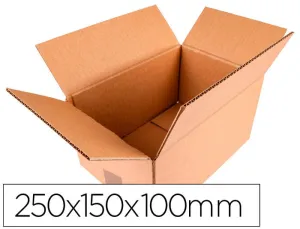 CAJA PARA EMBALAR Q-CONNECT AMERICANA CARTON CANAL SIMPLE 5 MM COLOR KRAFT 250X150X100 MM