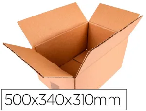 CAJA PARA EMBALAR Q-CONNECT AMERICANA ULTRARRESISTENTE CARTON CANAL DOBLE 7 MM COLOR KRAFT 500X340X310 MM