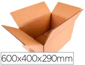 CAJA PARA EMBALAR Q-CONNECT AMERICANA ULTRARRESISTENTE CARTON CANAL DOBLE 7 MM COLOR KRAFT 600X400X290 MM