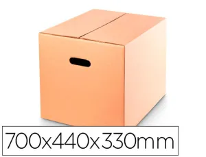 CAJA PARA EMBALAR Q-CONNECT AMERICANA CON ASAS ULTRARRESISTENTE CARTON CANAL DOBLE 7 MM COLOR KRAFT