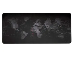 ALFOMBRILLA PARA RATON Q-CONNECT XXL NEGRA CON DISEÑO MAPA DEL MUNDO 900X400 MM