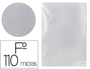 CARPETA Q-CONNECT DOSSIER UÑERO PLASTICO FOLIO TRANSPARENTE 110 MICRAS