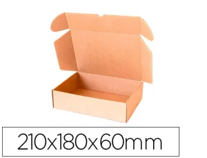 CAJA AUTOMONTABLE Q-CONNECT PARA E-COMMERCE Y REGALO CARTON SIMPLE 3 MM 210X180X60 MM