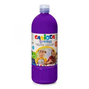 CARIOCA BOTELLA DE TEMPERA - 1000ML - COLORES SUPERLAVABLES - FACILES DE MEZCLAR - APLICABLE EN MATERIALES POROSOS - ALTA OPACIDAD - COLOR MORADO