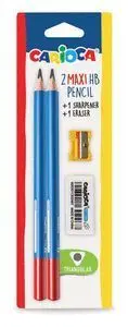 LAPIZ CARIOCA MAXI TRIANGULAR HB + GOMA + SACAPUNT