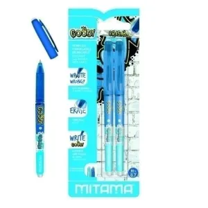 BOLIGRAFO MITAMA GOODY BORRABLE AZUL BLISTER DE 2