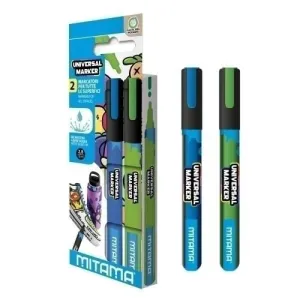 ROTULADOR ACRILICO MITAMA 2.5MM AZULY VERDE PACK DE 2
