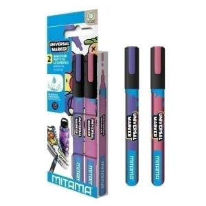 ROTULADOR ACRILICO MITAMA 2.5MM VIOLETA Y ROSA PACK DE 2
