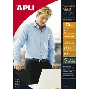 APLI PAPEL FOTOGRAFICO MATT A4 170G 20 HOJAS