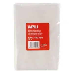 APLI BOLSAS POLIPROPILENO TRANSPARENTE 120X180MM - GALGA 120 - ALTA RESISTENCIA Y FLEXIBILIDAD - USO ALIMENTICIO