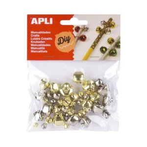 APLI PACK CON 40 CASCABLES - TAMAñOS SURTIDOS à 8 MM, à 10MM, à 12MM, à 15MM Y à 18MM - COLORES ORO Y PLATA
