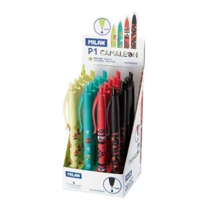 MILAN P1 CAMALEON BOLIGRAFO DE BOLA RETRACTIL - PUNTA REDONDA 1MM - CUERPO DE COLORES SURTIDOS - COLOR DE TINTA AZUL