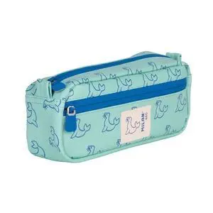 MILAN COLECCION 460 PORTATODO RECTANGULAR - 2 COMPARTIMENTOS CON CREMALLERA - COLOR VERDE/AZUL