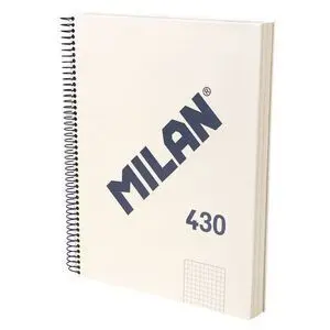 MILAN 430 SINCE 1918 CUADERNO A4 CON ESPIRAL - CUADRICULA 5X5MM - 120 HOJAS DE 95G - TAPA DURA - COLOR BEIGE