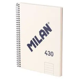 MILAN 430 SINCE 1918 CUADERNO A5 CON ESPIRAL - PAPEL A LINEAS DE 7MM - 80 HOJAS DE 95G - TAPA DURA - COLOR BEIGE