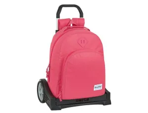 CARTERA ESCOLAR SAFTA CON CARRO BLACKFIT8 "FRESA" 320X150X420 MM