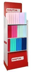 EXPOSITOR SAFTA PAPELERIA SURTIDO STATIONERY 1900X600X380 MM