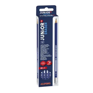 ALPINO PACK DE 12 LAPICES DE GRAFITO JUNIOR CON GOMA - MINA HB - ESPACIO PARA PERSONALIZAR - COLORES SURTIDOS