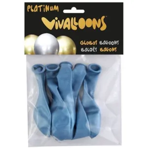GLOBO VIVALLOONS PLATINUM AZUL BOLSA DE 6