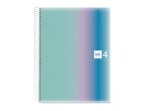 CUADERNO ESPIRAL MIQUELRIUS DIN A4 120 HOJAS 70 GR CUADRO 5 MM TAPA POLIPROPILENO AURORA SANTORINI