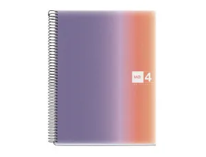 CUADERNO ESPIRAL MIQUELRIUS DIN A4 120 HOJAS 70 GR CUADRO 5 MM TAPA POLIPROPILENO AURORA PROVENCE