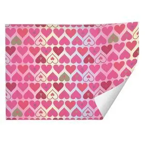 PAPEL REGALO KRAFT BLANCO CORAZONES ROSAS 70X100CM