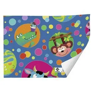 PAPEL REGALO KRAFT BLANCO INFANTIL 70 X 100 CM BUS