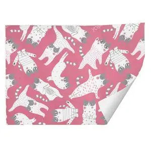PAPEL REGALO KRAFT BLANCO GATOS 70 X 100 CM BUSQUE