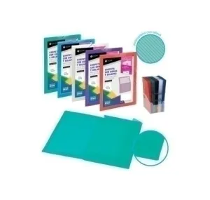 CARPETA DE GOMAS Y SOLAPAS CARCHIVO DIAGONAL PP Fº CON CANGURO SURTIDO